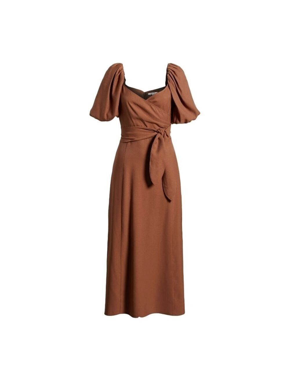 Zoe & Claire Brown Wrap-Style Midi Dress – Size Small – New - Picture 3 of 8